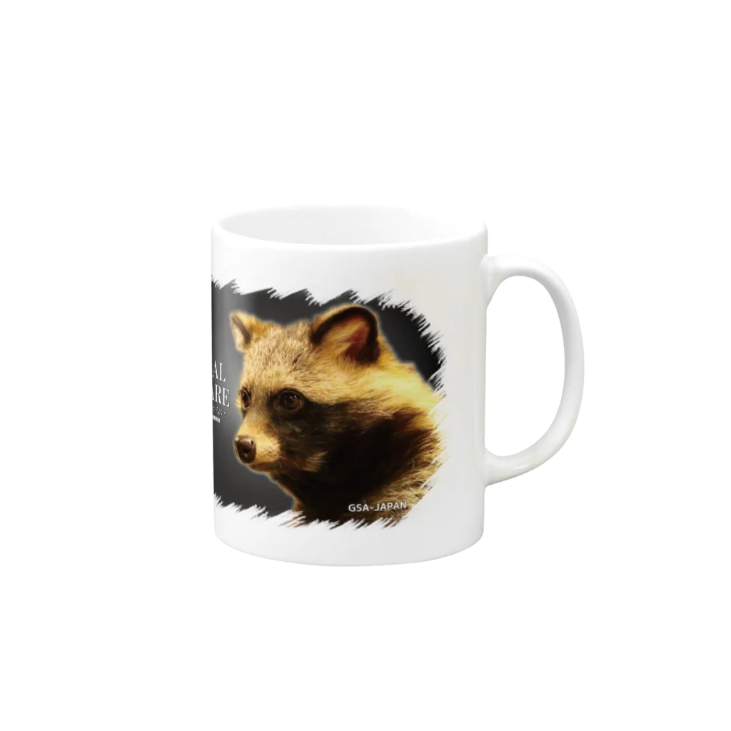 有限会社サイエンスファクトリーのANIMAL WELFARE　たぬき Mug :right side of the handle