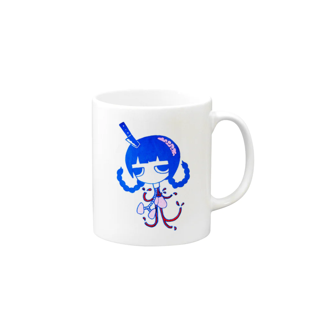 アメ子の生首ちゃん Mug :right side of the handle