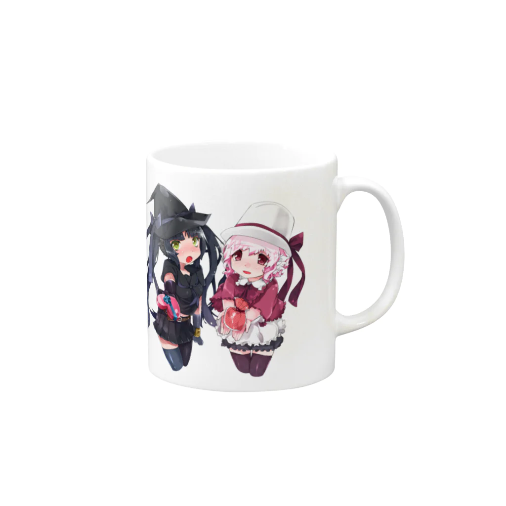 SEOのホワイトハットジャパンの白野おぷちと黒木凛紅からのプレゼント Mug :right side of the handle