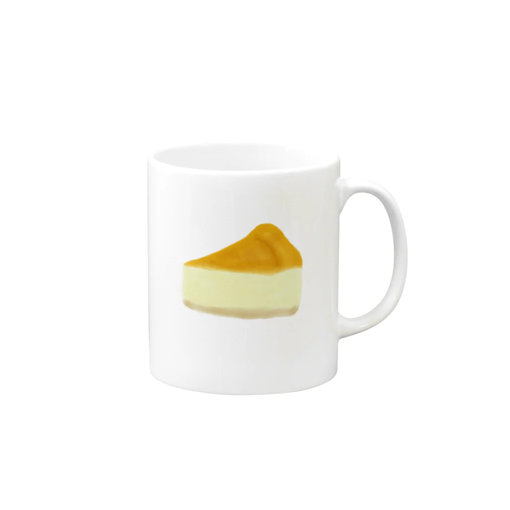 ぴらななショップのベイクドチーズケーキ　単品 Mug :right side of the handle