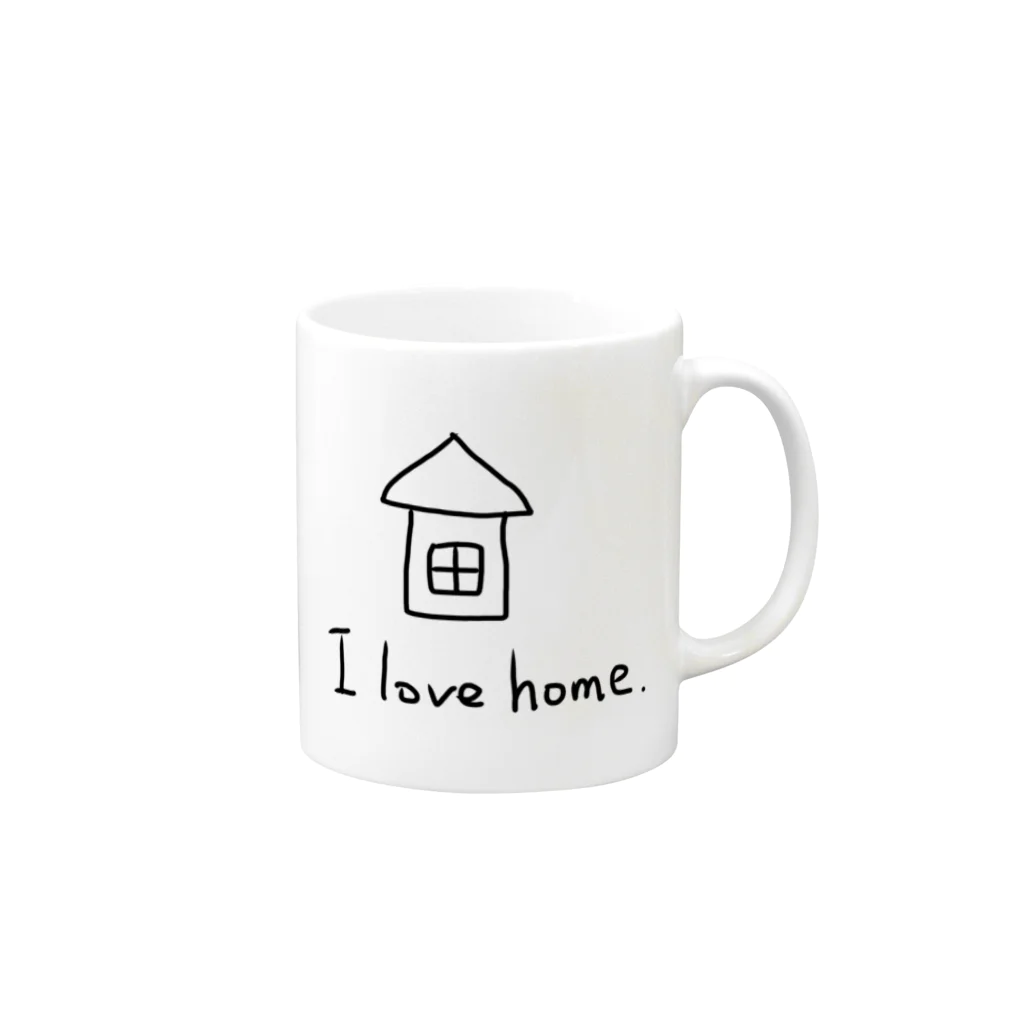 シンプル屋さんのI love home． Mug :right side of the handle