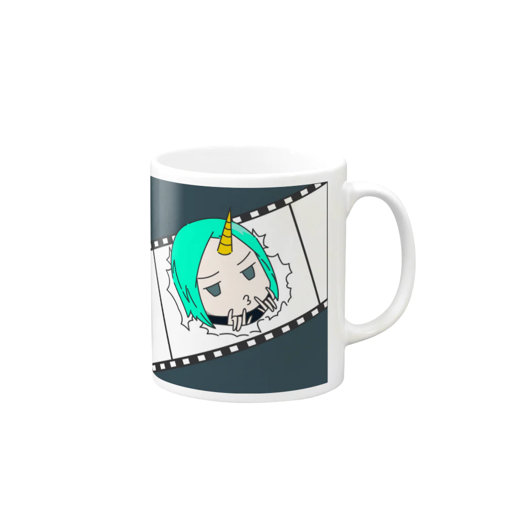 ゆにこーんさんのTシャツ屋さんのダイナミックゆにこーん Mug :right side of the handle