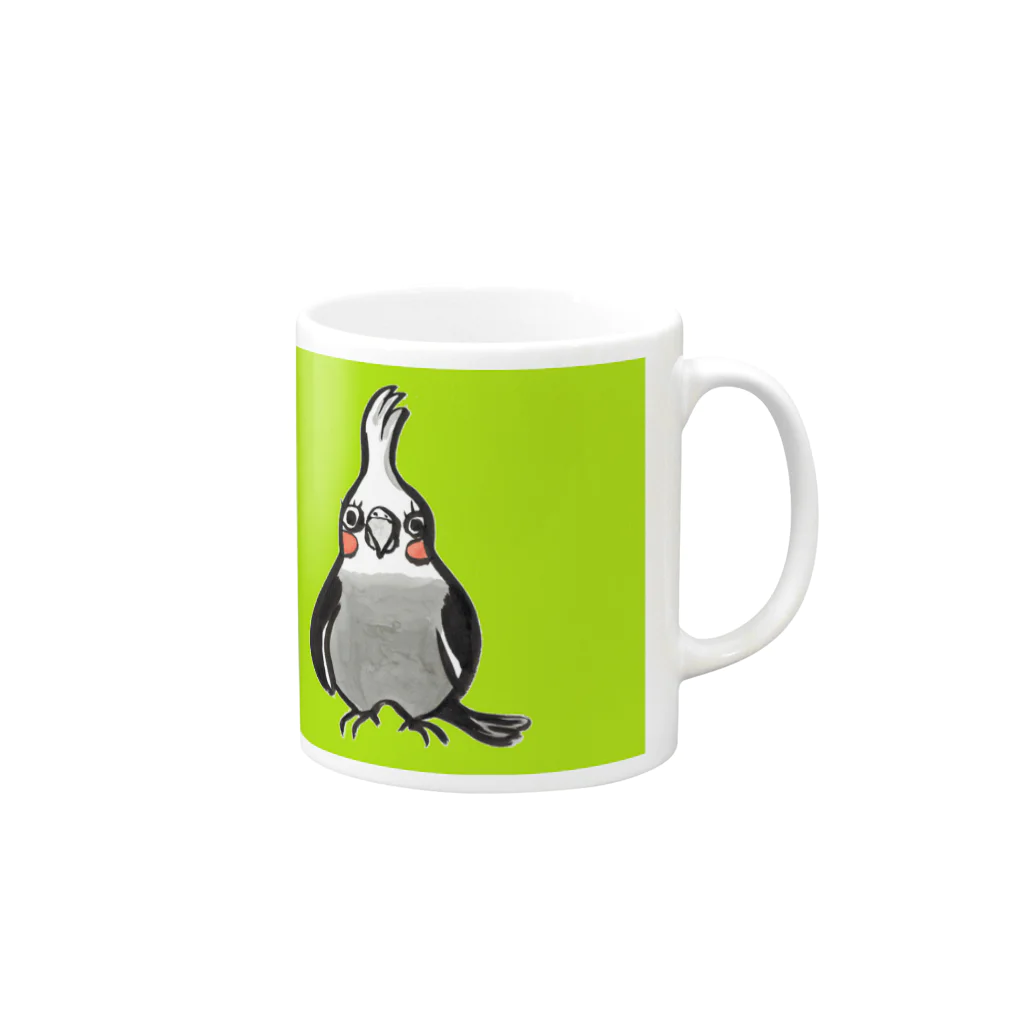 Mitsu-Zoのオカメインコのプーちゃん Mug :right side of the handle