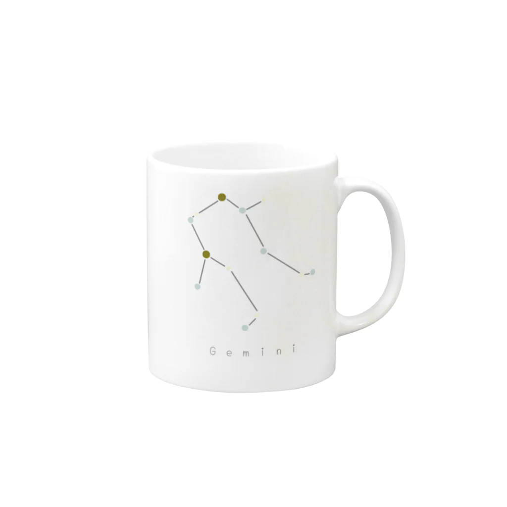 iiiiikustanの星座シリーズ　ふたご座　双子座　グッズ Mug :right side of the handle