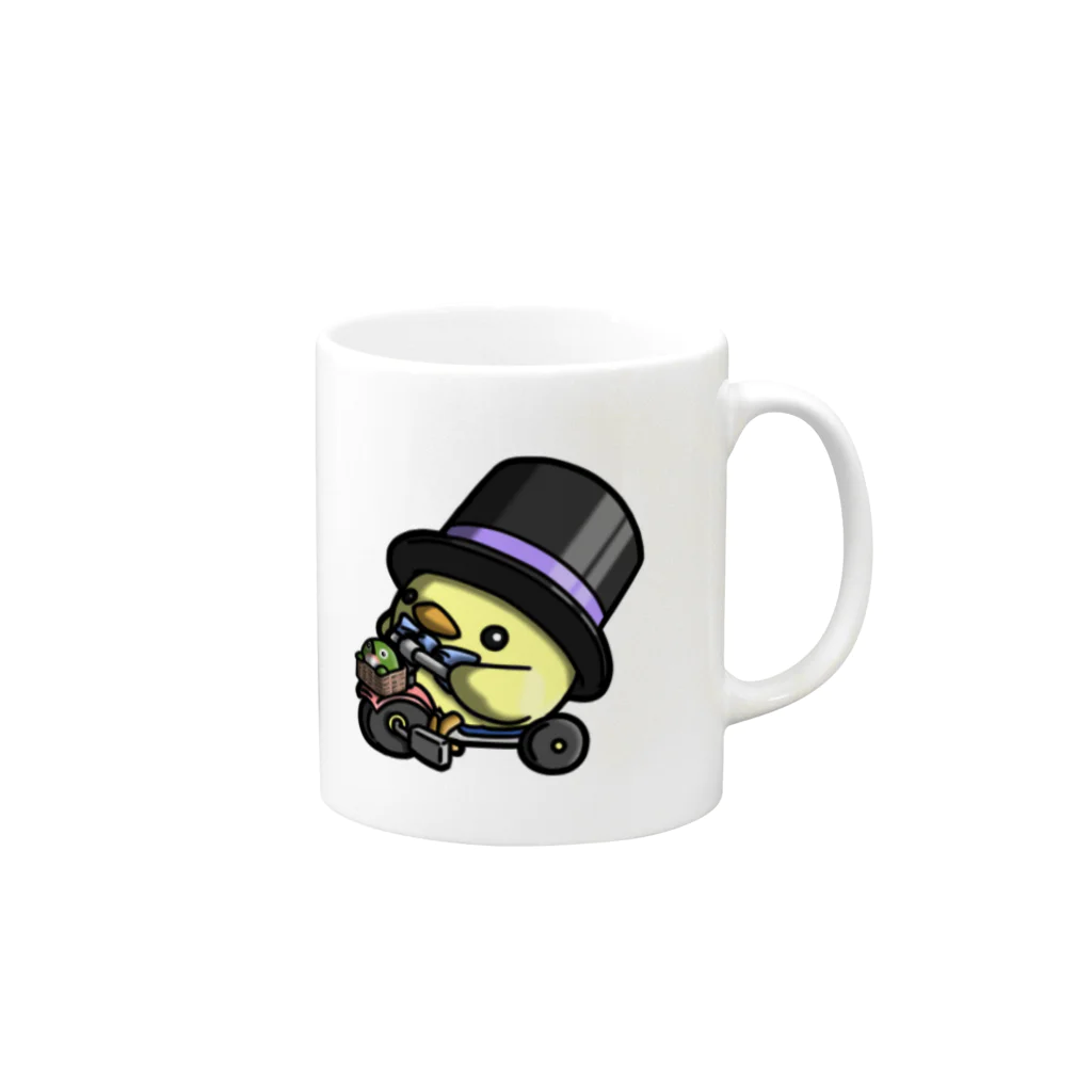 ひよこ男爵とまだむにゃんのひよこ男爵 (安全運転) Mug :right side of the handle