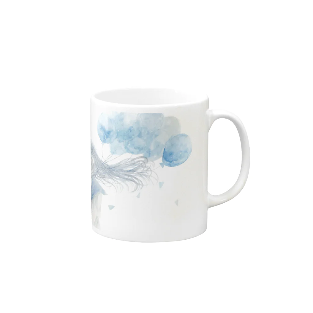 Tender blueの願いを込めて Mug :right side of the handle