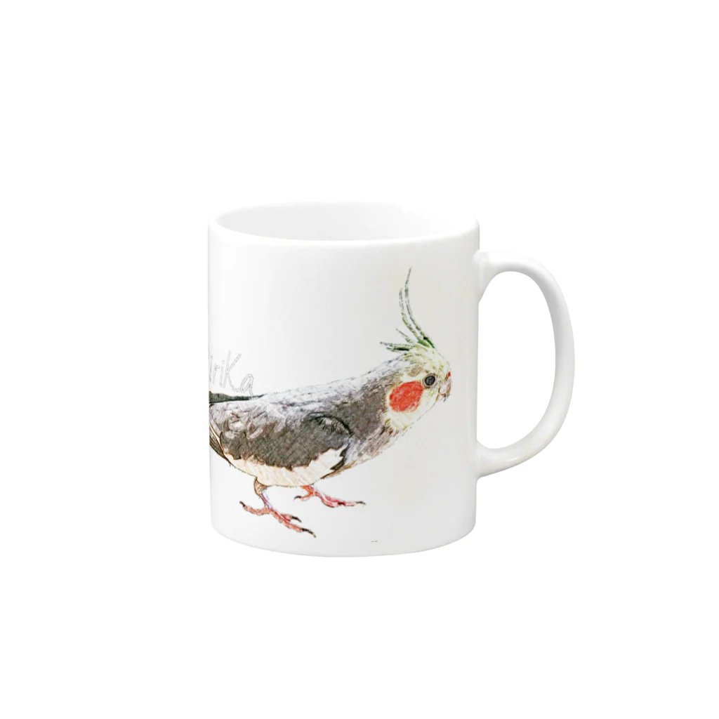 Atelier Pirikaピリカ工房のオカメインコのツナ Mug :right side of the handle