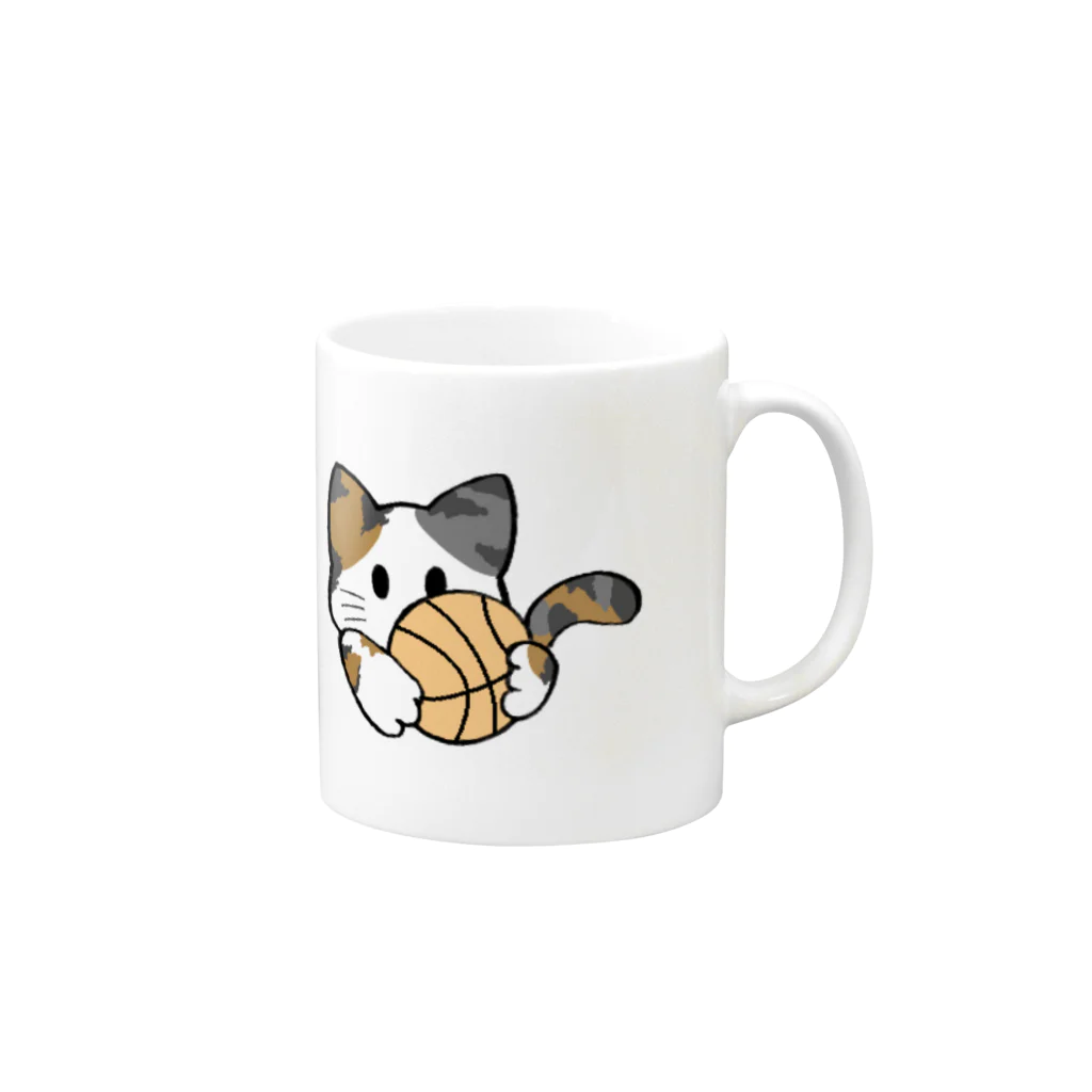 グリヴェール森の雑貨のねこ【ミケ】 Mug :right side of the handle