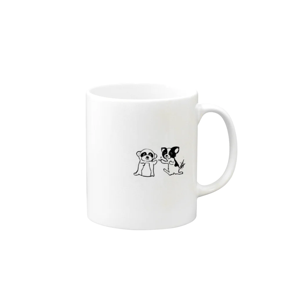 tata.shopのふたりはなかよし Mug :right side of the handle