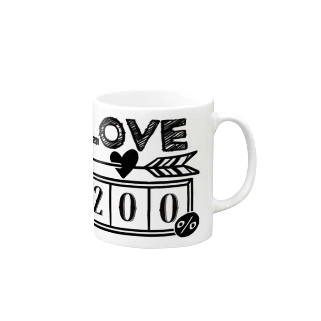 enako.のLOVE200% Mug :right side of the handle