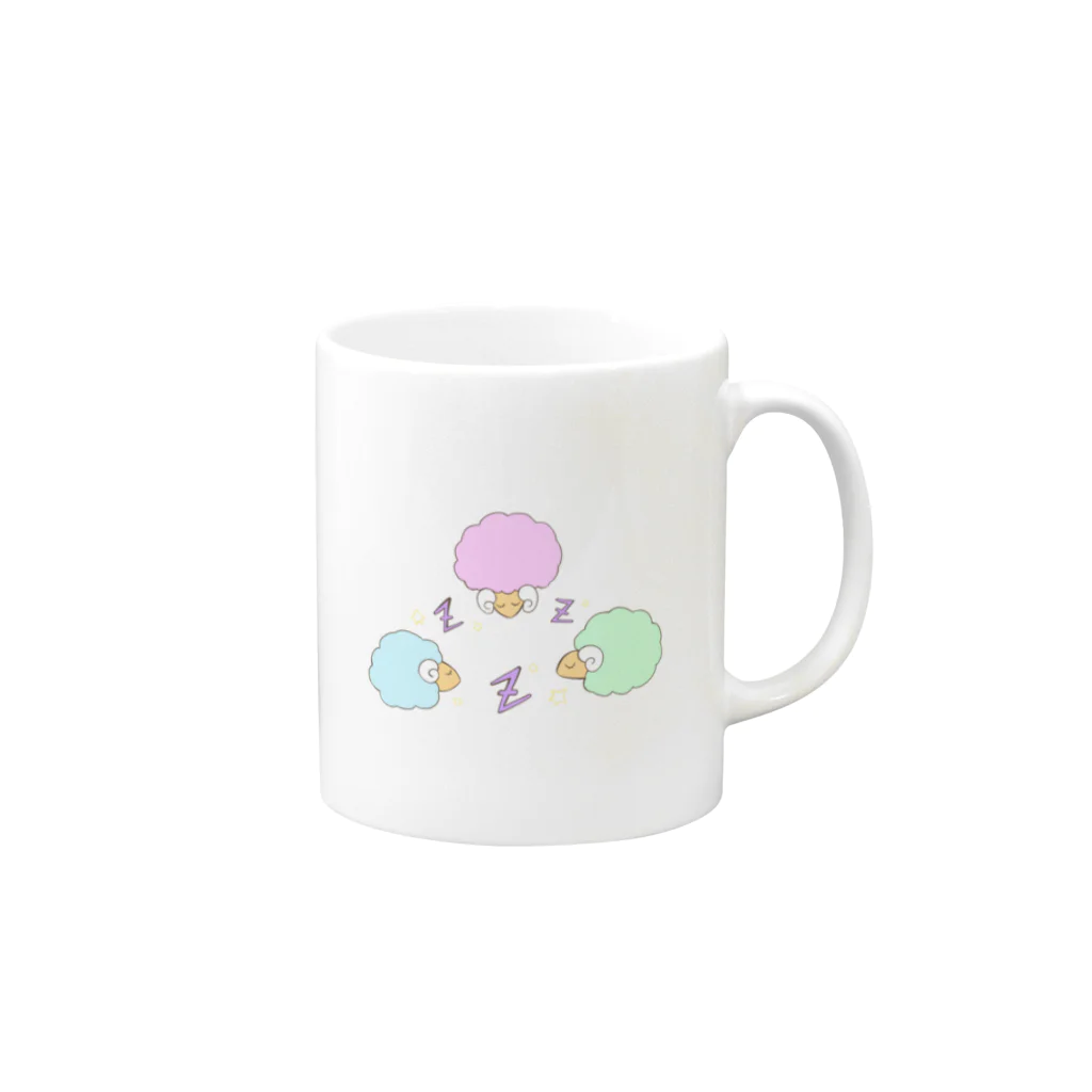 Secret gardenのすやすやひつじ Mug :right side of the handle