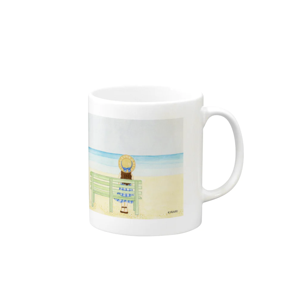 KIRARIの夢色雑貨屋さんの「夏の日の約束」 Mug :right side of the handle