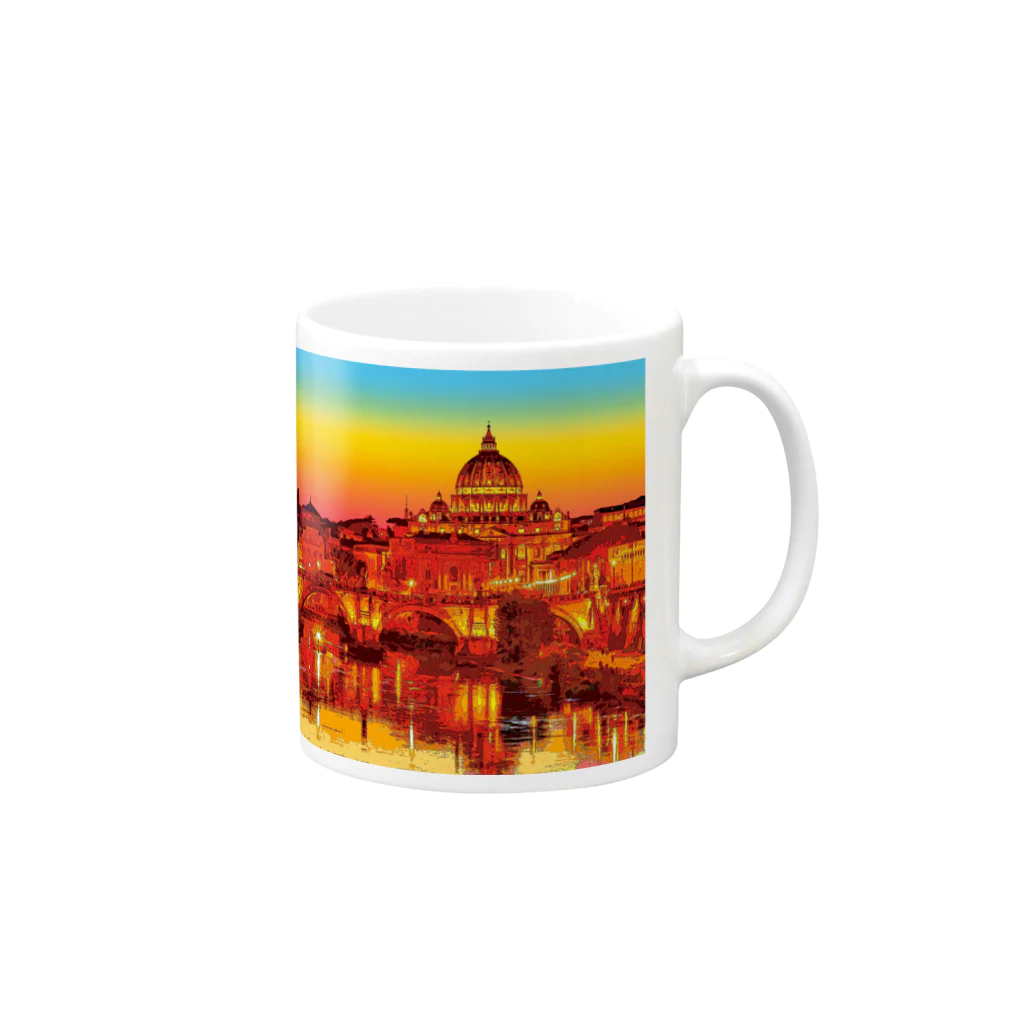 GALLERY misutawoのイタリア ローマの夕暮れ Mug :right side of the handle