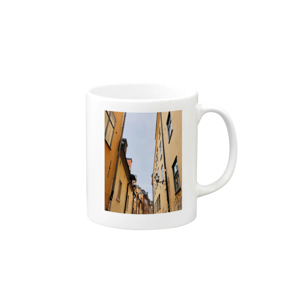 旅すきオタライフのスウェーデン ストックホルム(ガムラスタン)の風景 Mug :right side of the handle