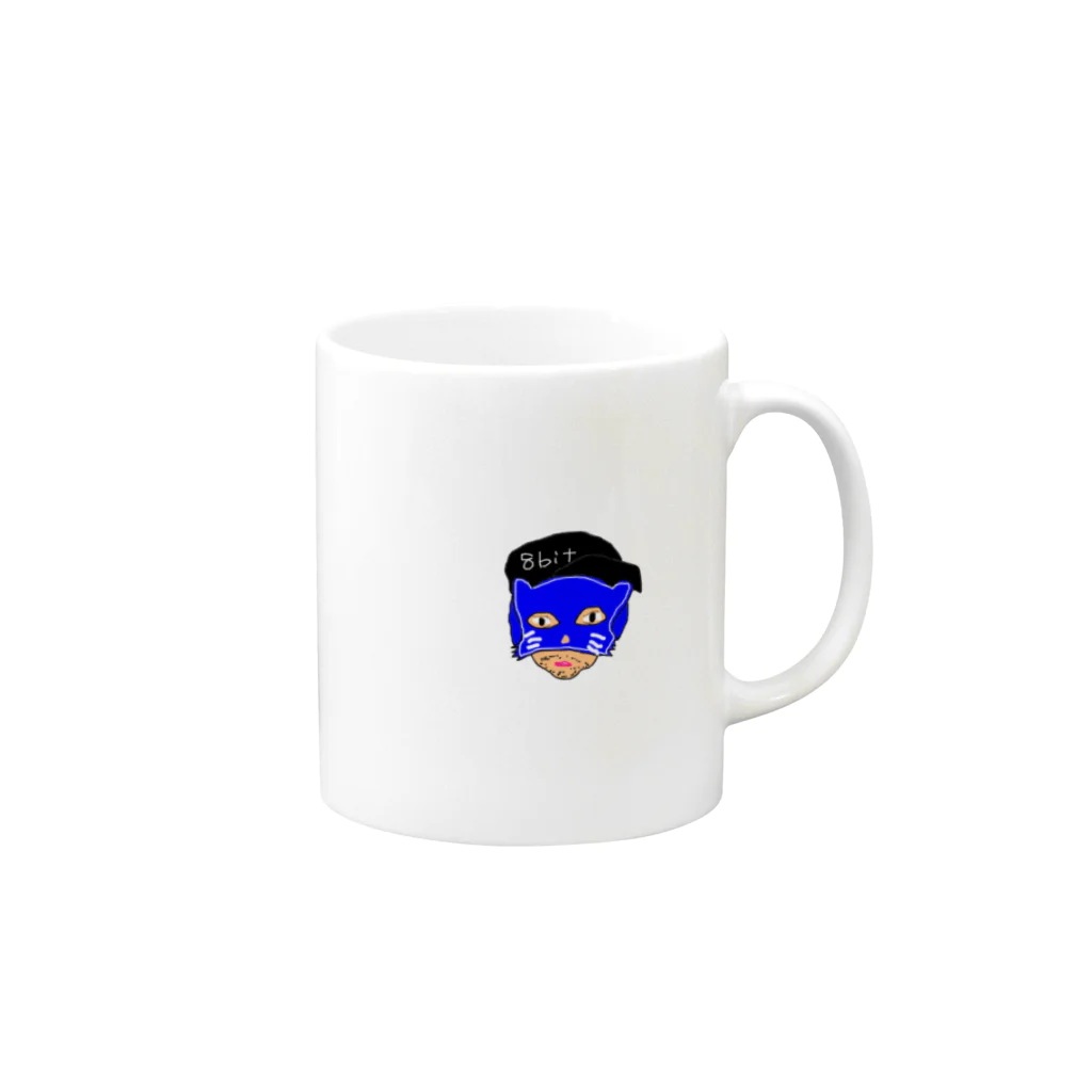 8bit 札幌店の8bitくん Mug :right side of the handle