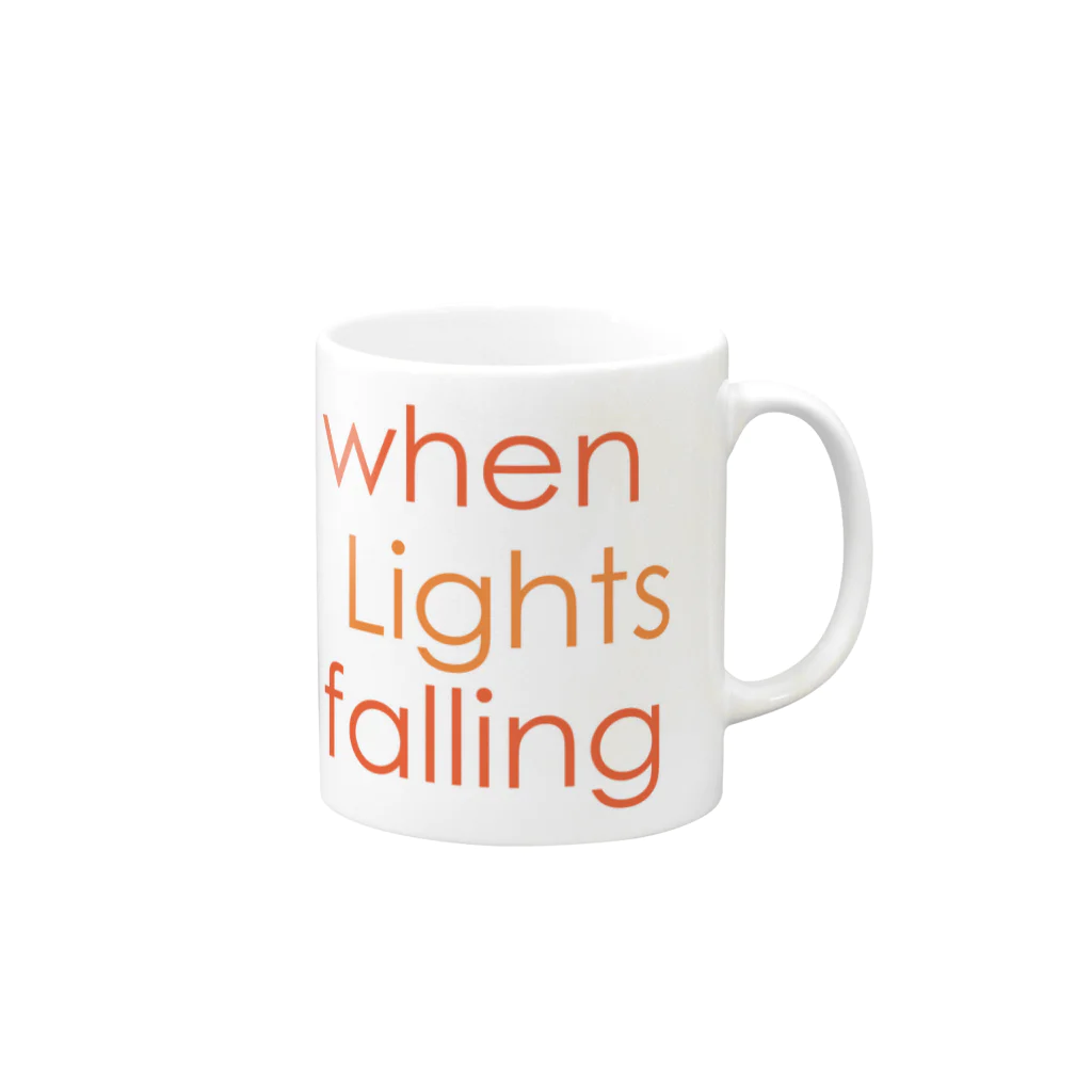 ecoecoecoのwhen Lights falling Mug :right side of the handle