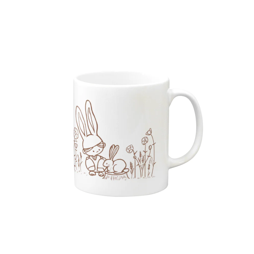 Feb Rabbit.のうさぎくん Mug :right side of the handle
