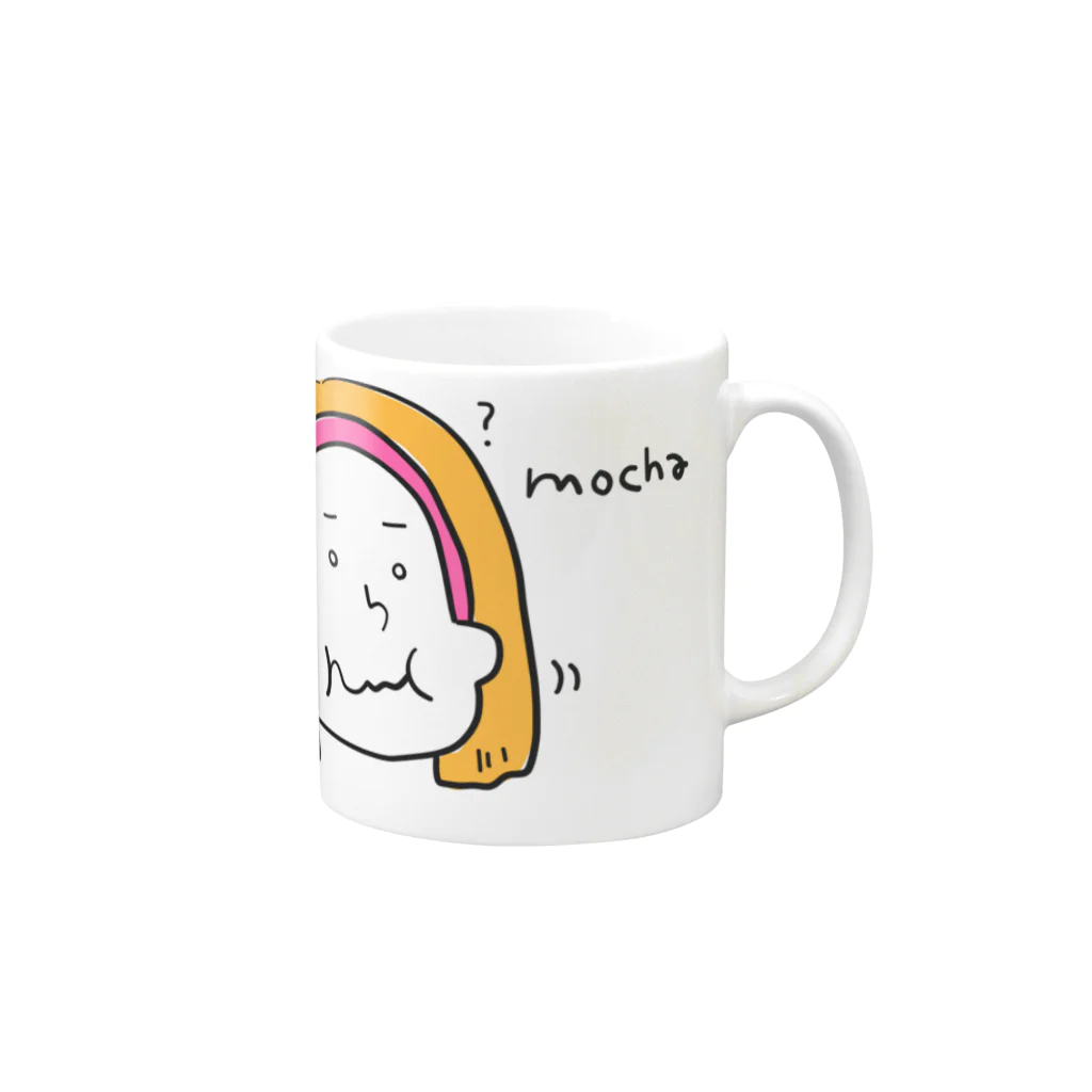 かえるの遊び場のmochamocha Mug :right side of the handle