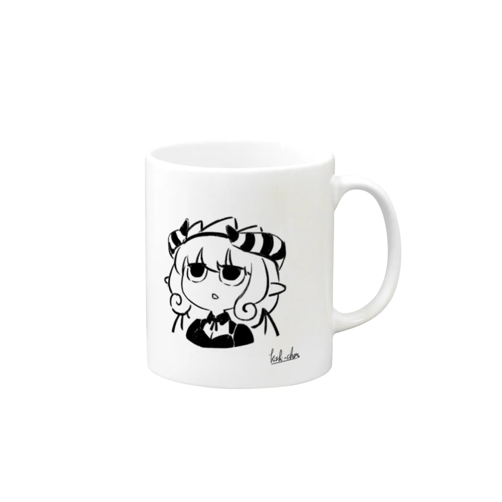 勾玉堂SUZURI店の悪魔っ娘マグ Mug :right side of the handle