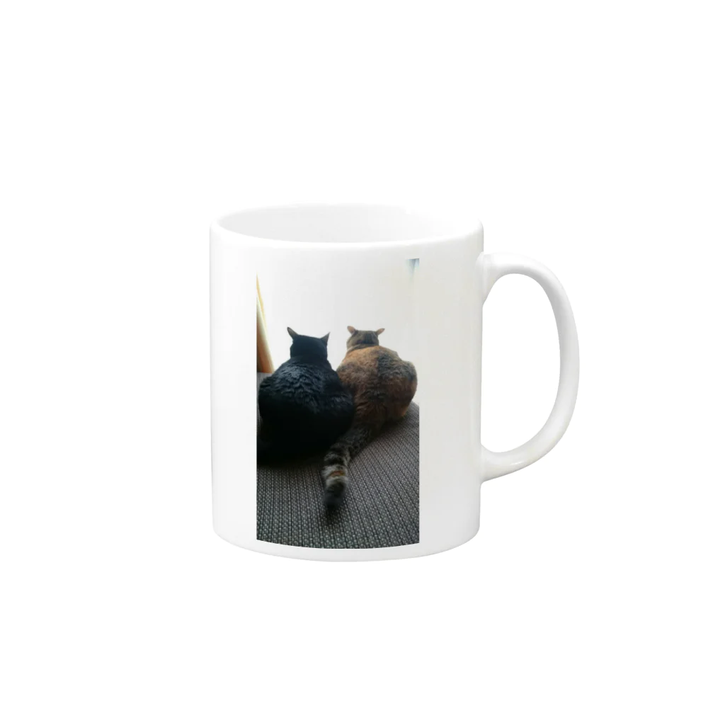 福丸屋の後ろ姿(ねこ) Mug :right side of the handle