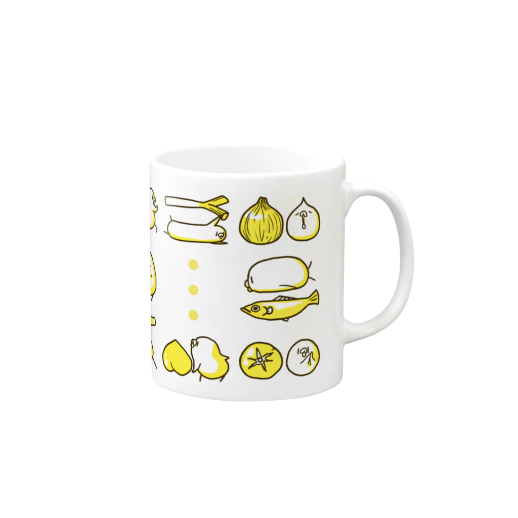 マコロモムーズのもぐもぐセレクション Mug :right side of the handle