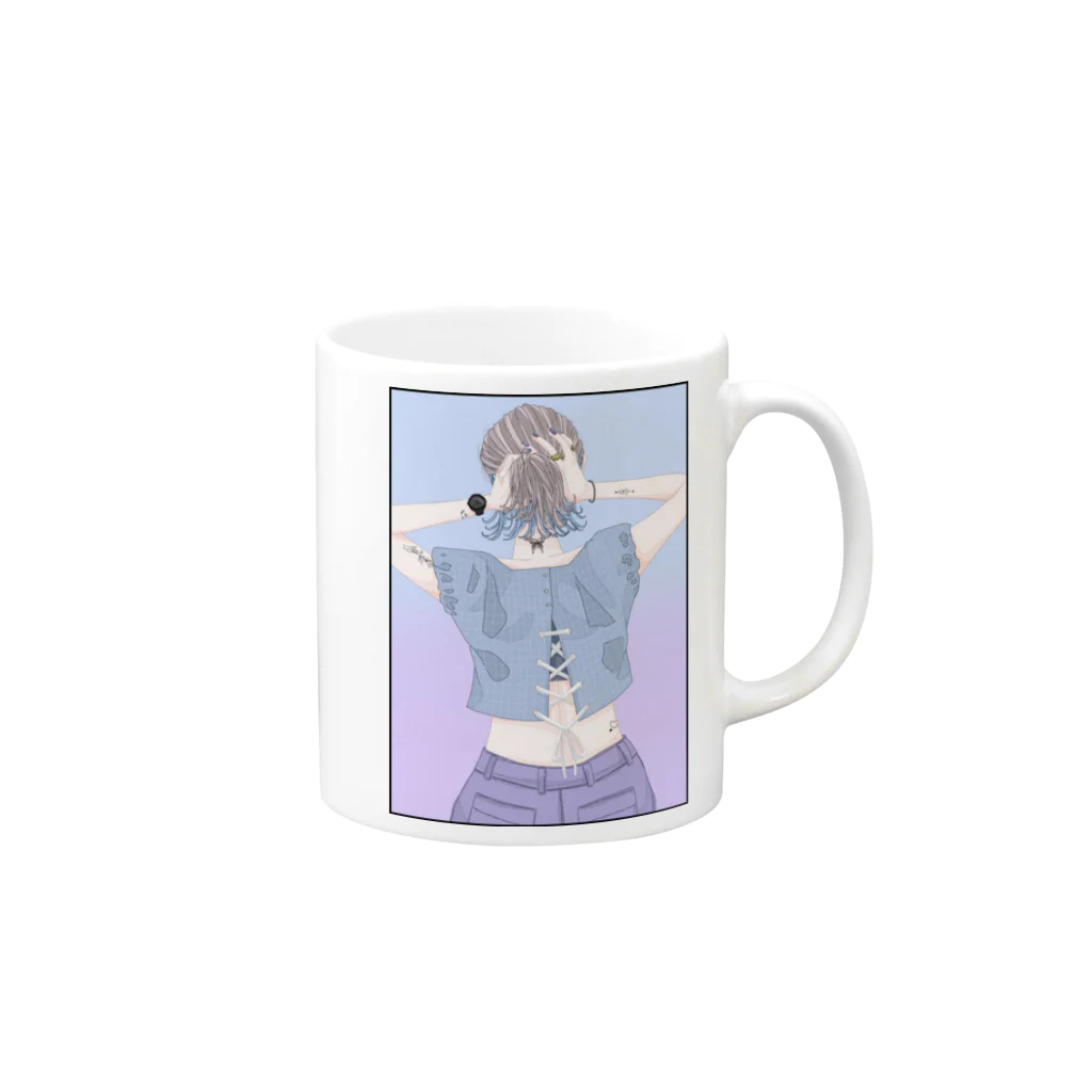 nonononoteのタトゥーインナー女子 Mug :right side of the handle