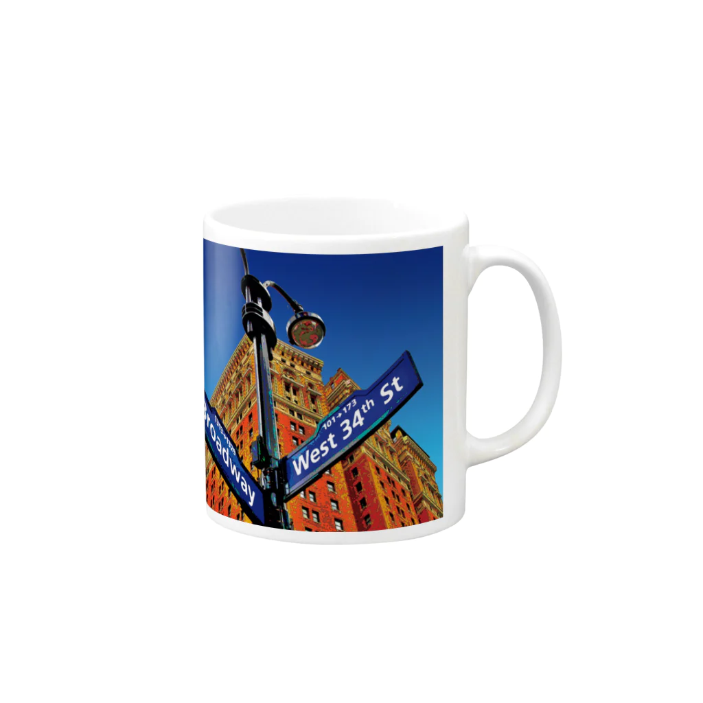 GALLERY misutawoのニューヨーク34thストリート Mug :right side of the handle