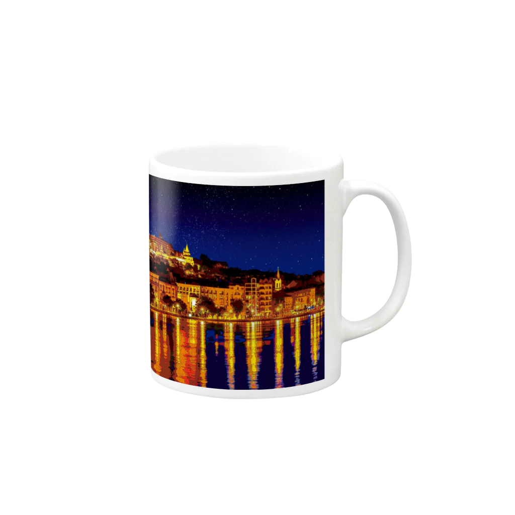 GALLERY misutawoのハンガリー ブダペストの夜景 Mug :right side of the handle