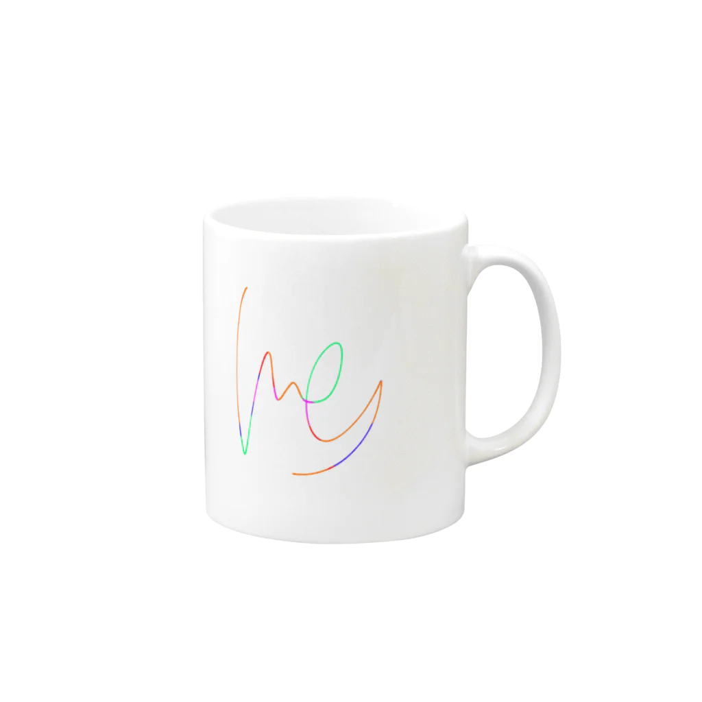 ○△□(まるさんかくしかく)のらくがきポップ Mug :right side of the handle