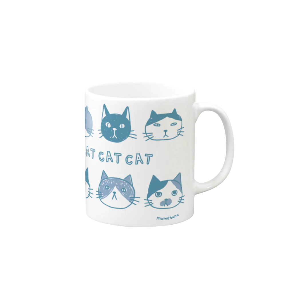 さややん。のお店のCATCATCAT（青） Mug :right side of the handle