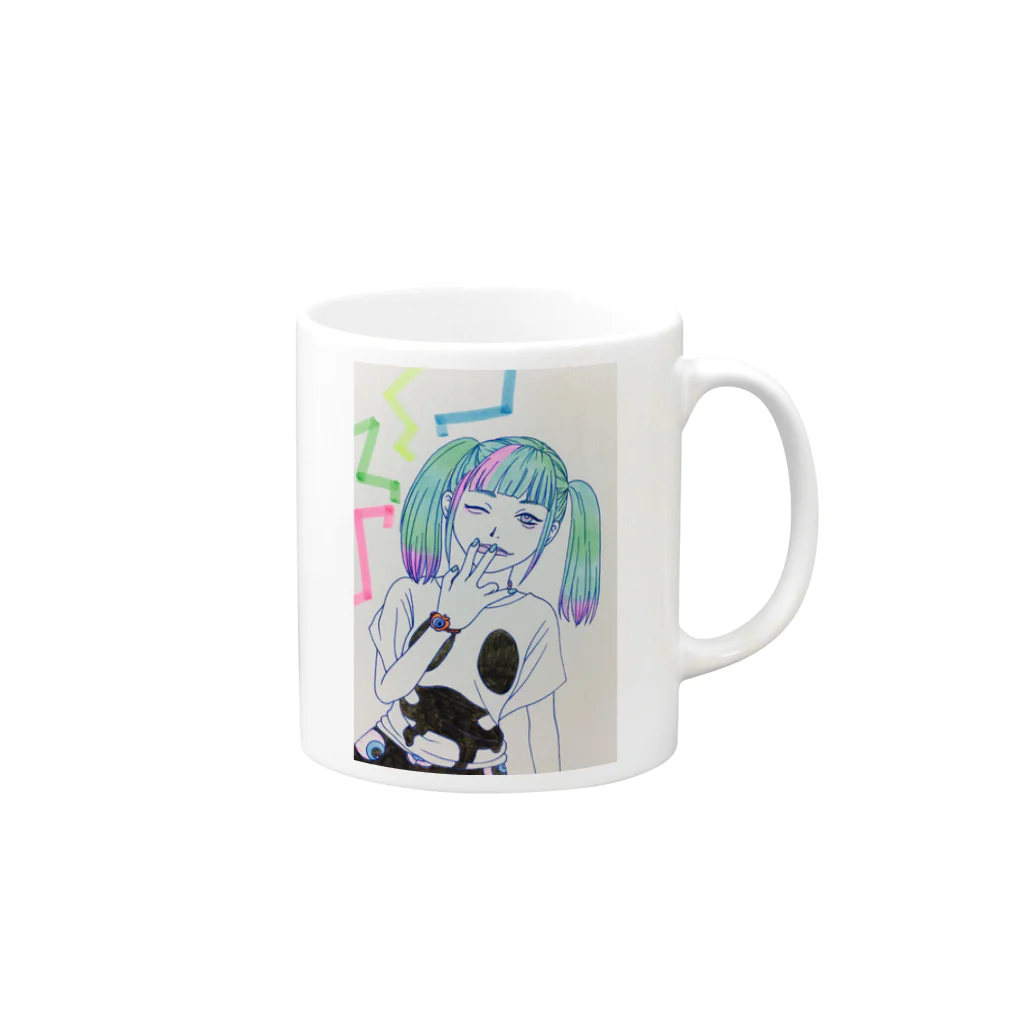 riyureのモンスターガール Mug :right side of the handle