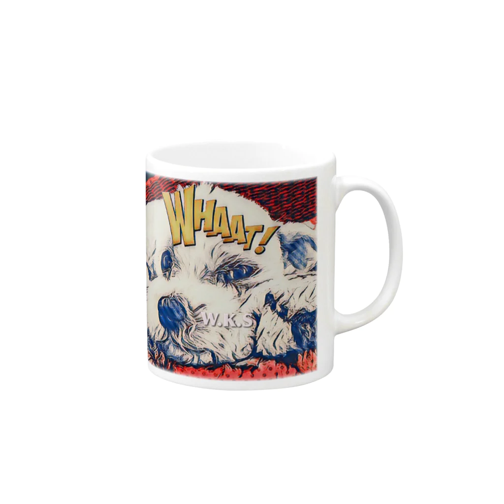 W.K.SのWHAAT！DOG Mug :right side of the handle