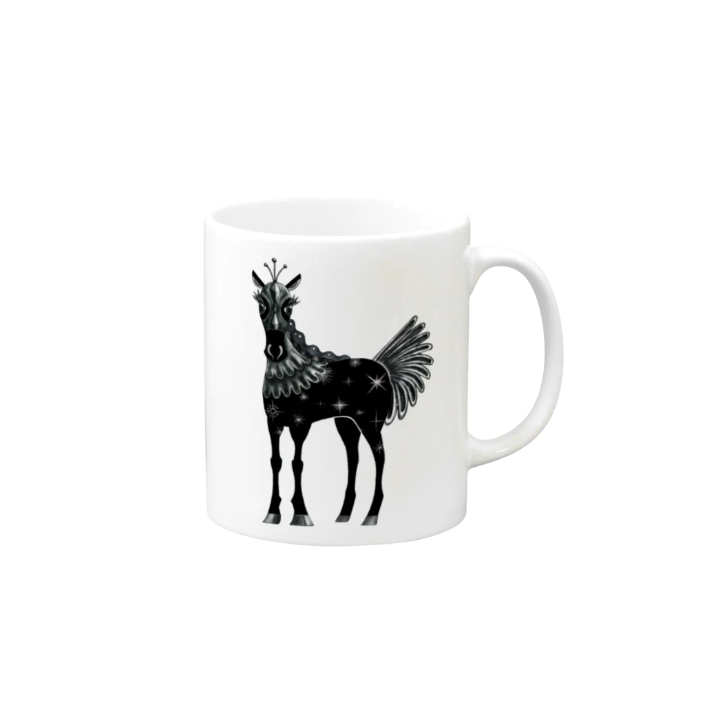 ルルンパ・エンターテイメントのHorse シンピ Mug :right side of the handle