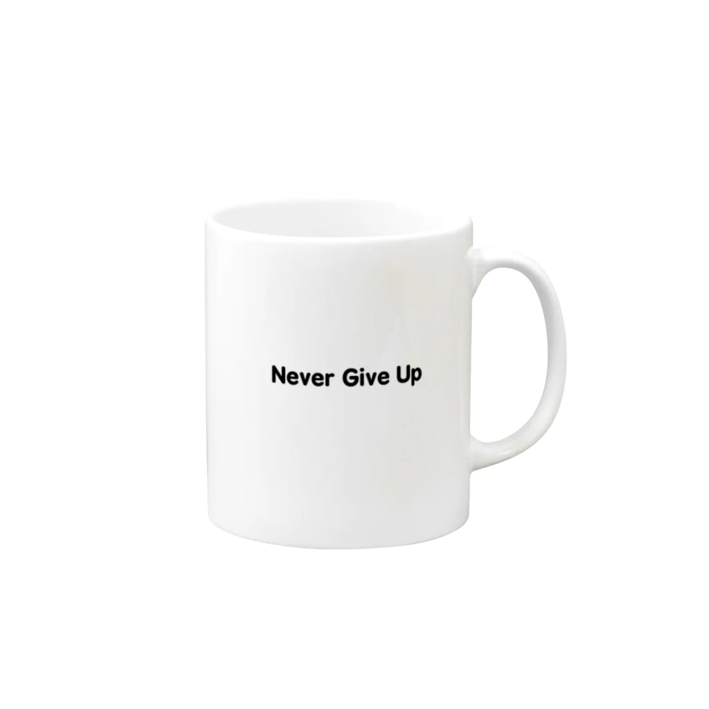 YükaCh!ka(ユカチカ)のNever Give Up-2(文字黒) Mug :right side of the handle