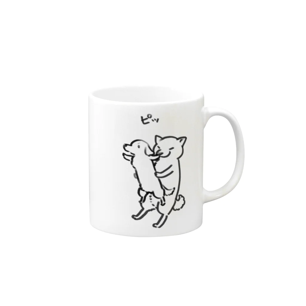 真希ナルセ（マキナル）の組体操（ダックス&柴犬） Mug :right side of the handle