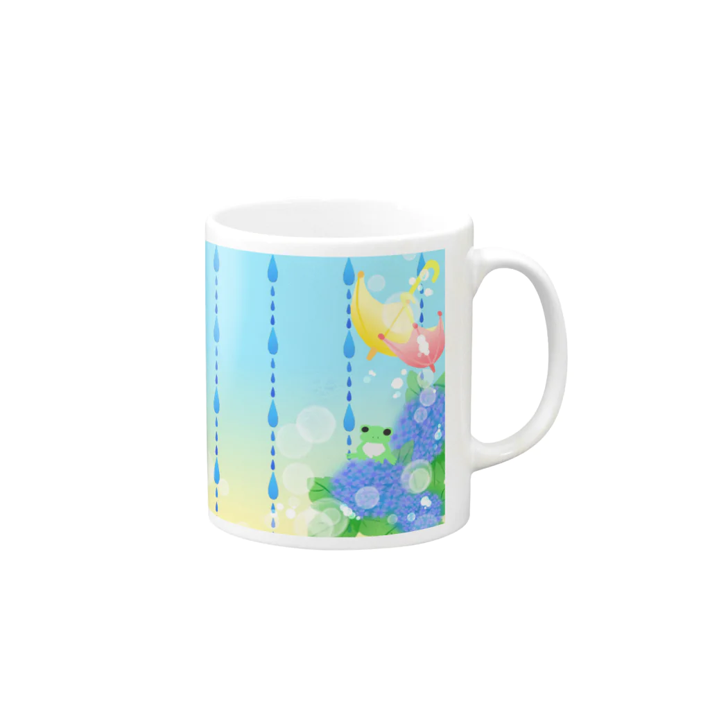 幻想小間絵の雨の日 Mug :right side of the handle