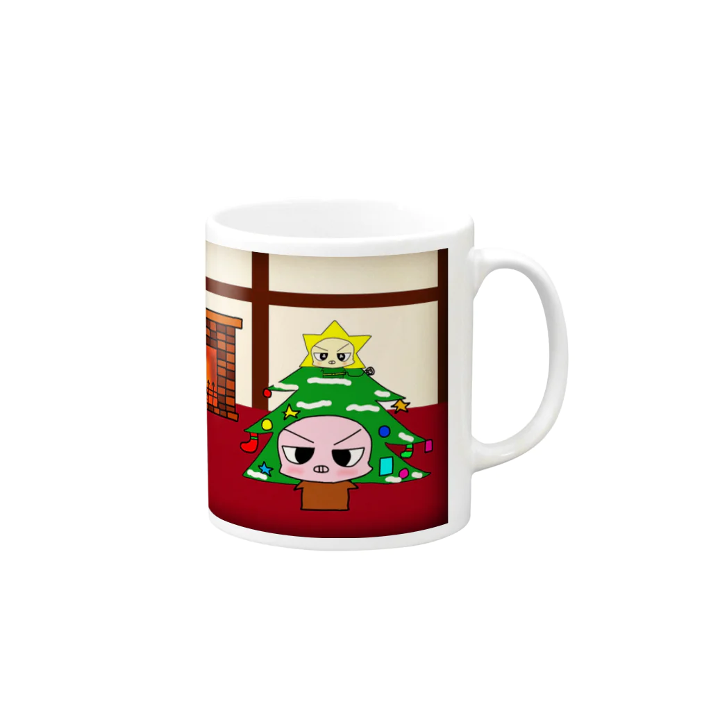 トントン子ブタの雑貨店のトントン子ブタ Mug :right side of the handle