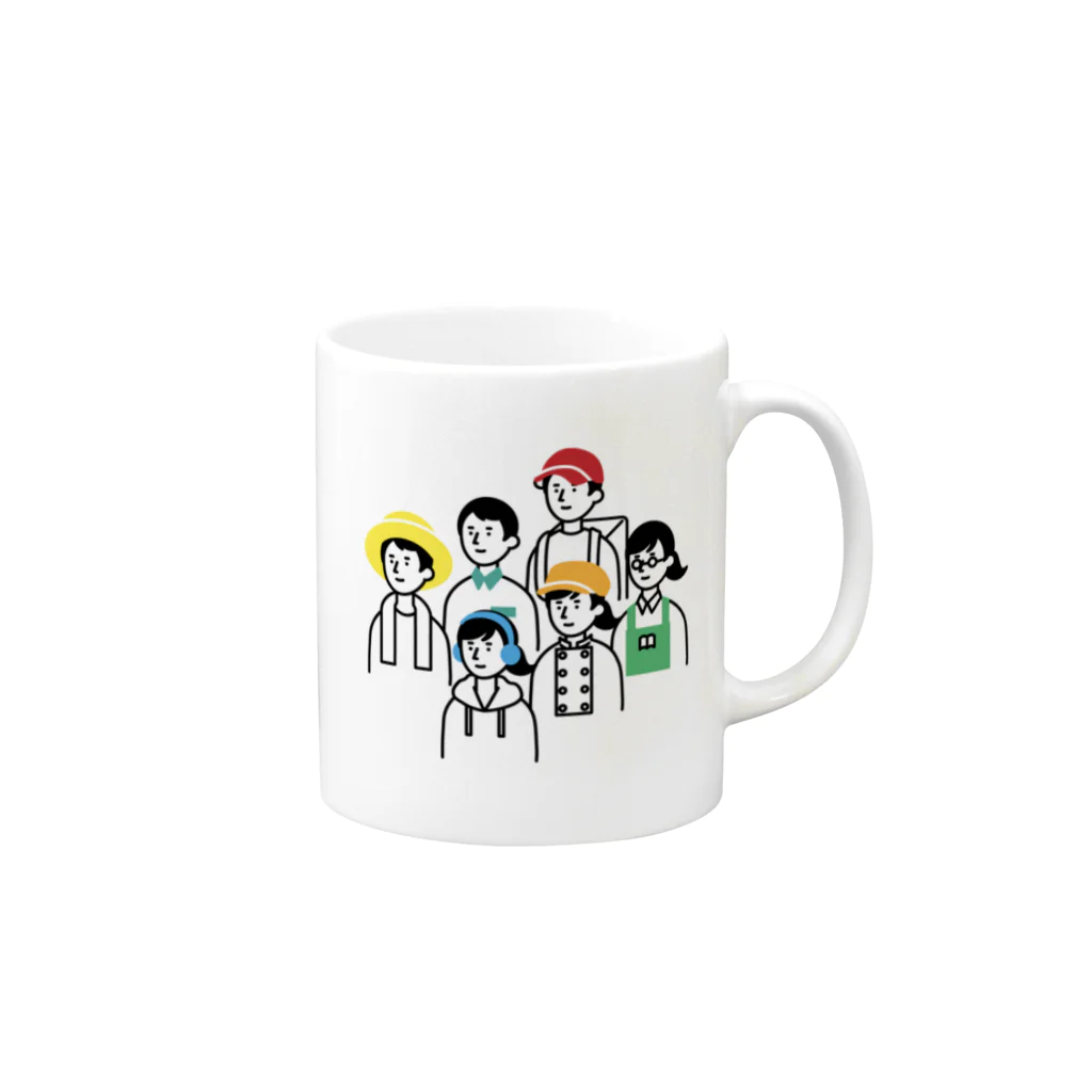 複業カレッジのマグカップ_複業カレッジオリジナルキャラクター Mug :right side of the handle