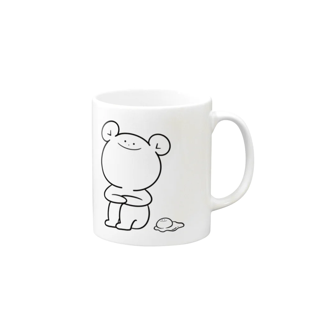 riOのくまとたまごマグカップ Mug :right side of the handle