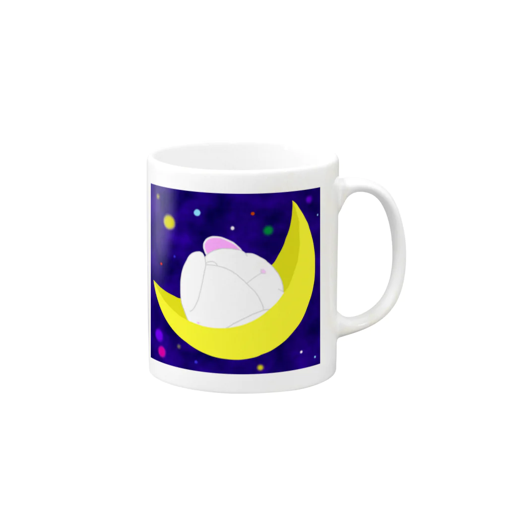 にゃはは♪屋の宇宙うさぎ１ Mug :right side of the handle