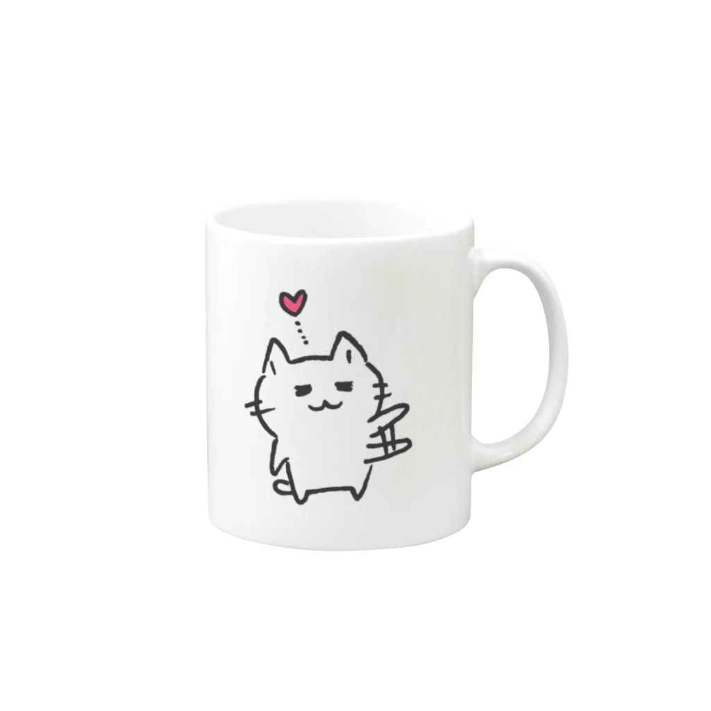 Luxia_hのザ シロネコ-II Mug :right side of the handle