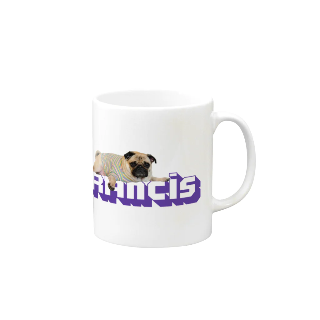 Francis the Pug General StoreのFrancis #3 [On the Twitch] マグカップの取っ手の右面