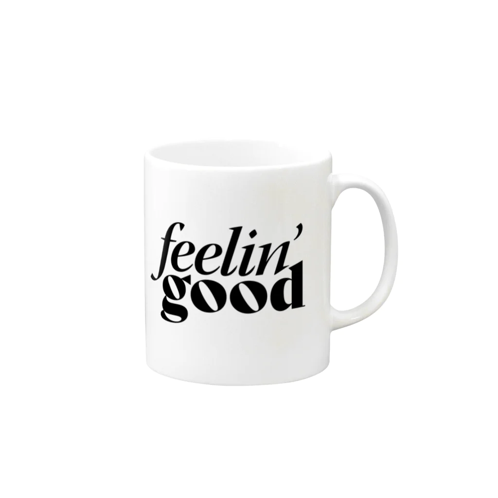 feelin'goodのBlack Logo Mug Mug :right side of the handle
