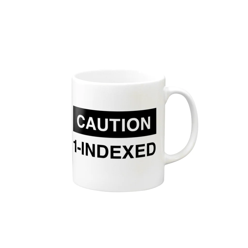 hnagaminのCAUSION 1-INDEXED Mug :right side of the handle