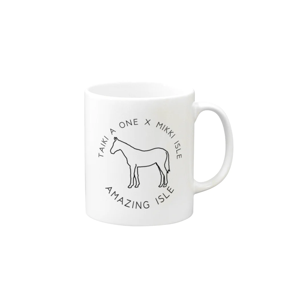 TaikiRacingClubShopのmarulogo【AMZ】kuro Mug :right side of the handle