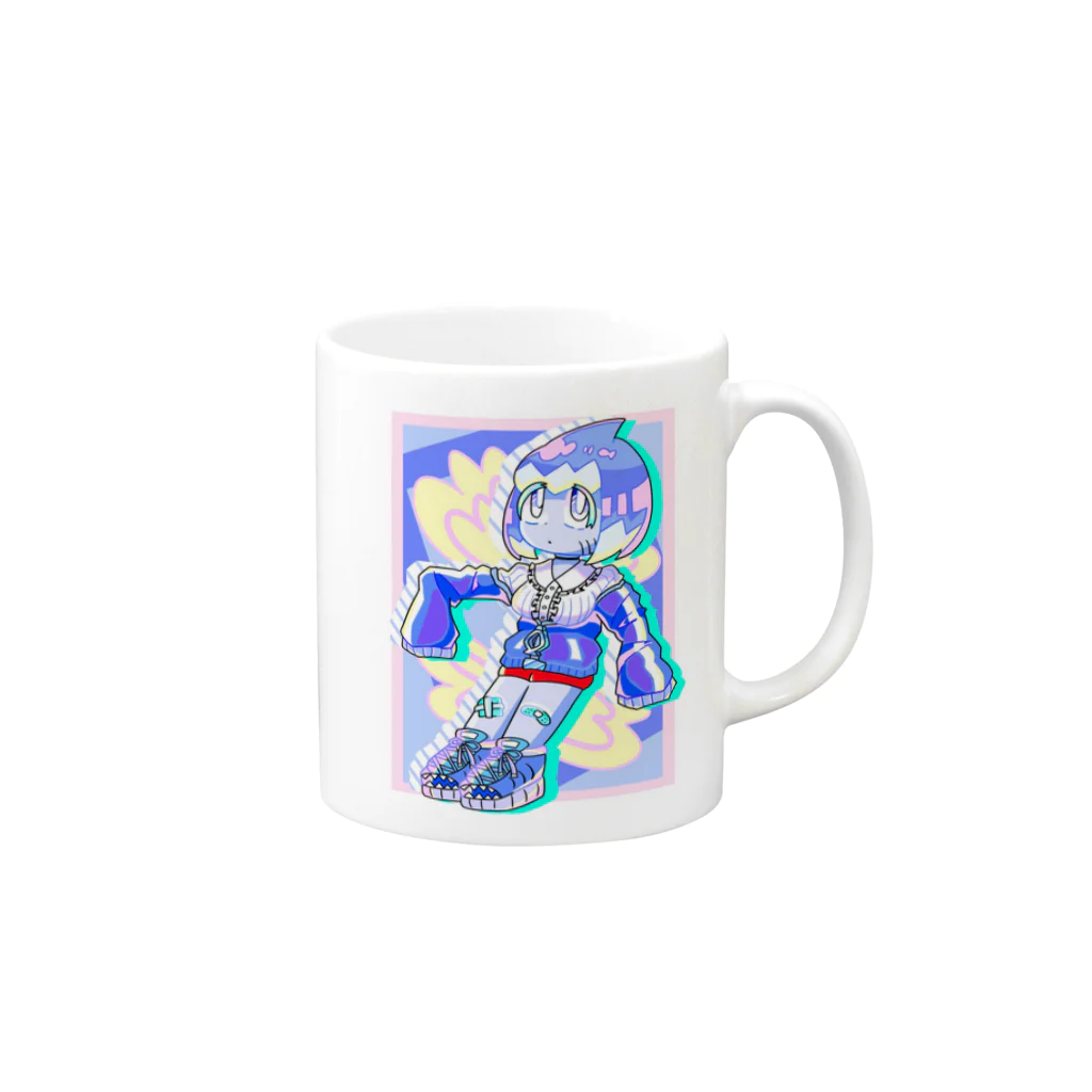 新・海底堂のシャーク・シャク・シャークくん Mug :right side of the handle