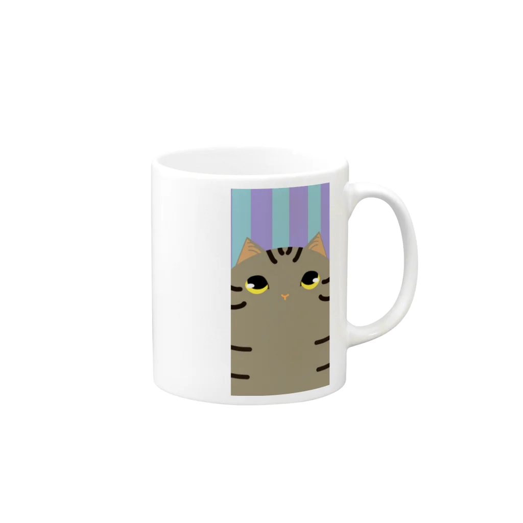 SHOP ベアたんのきじとらさん Mug :right side of the handle