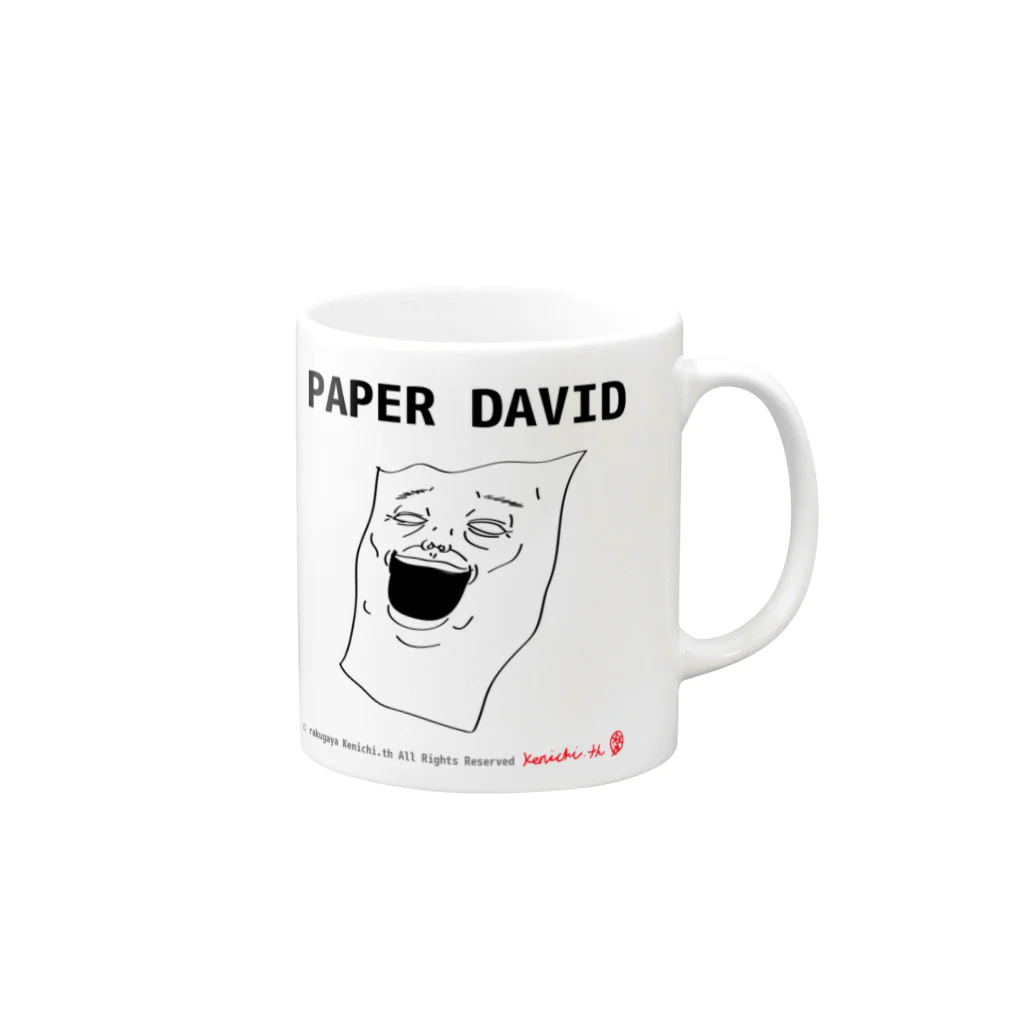 rakugayaのPAPER DAVID  Mug :right side of the handle