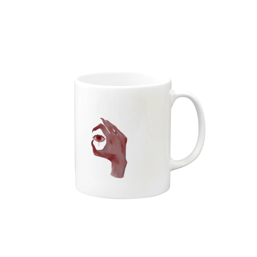 slothの手の中の目が見てる Mug :right side of the handle