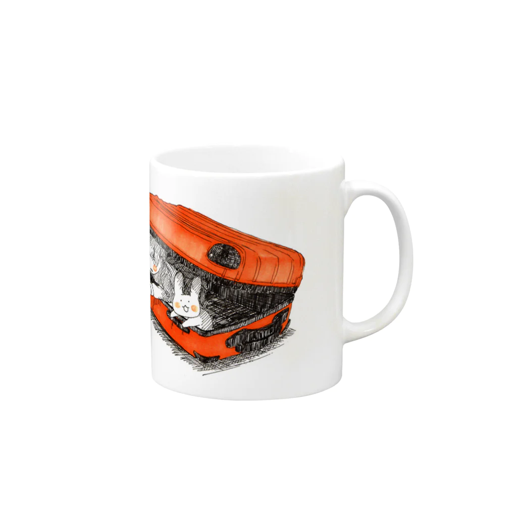 どせいのわっかの濃縮還元100％オレンジジュース色 Mug :right side of the handle